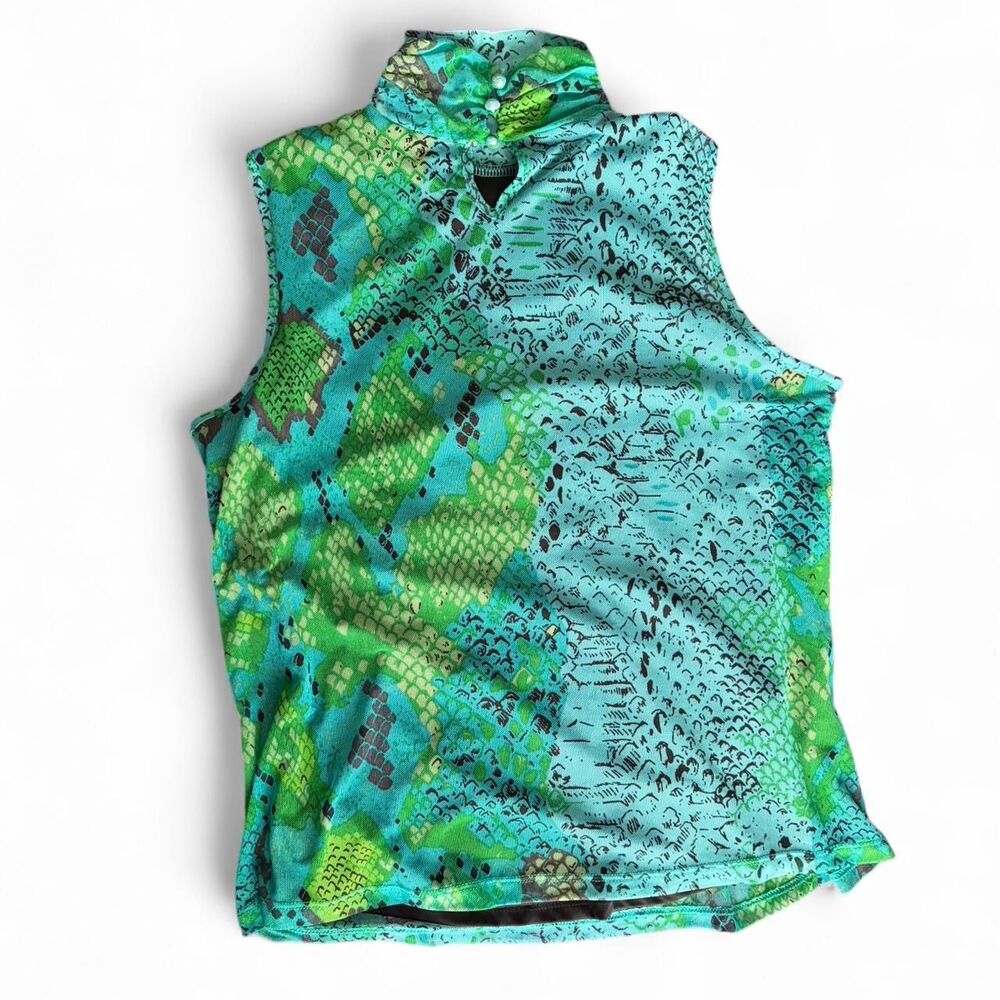 Joie Flashy mesh snakeskin mock neck top